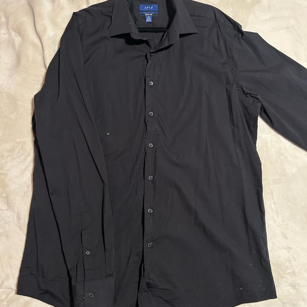 Apt. 9 Premier Flex Slim Fit Shirt in Black